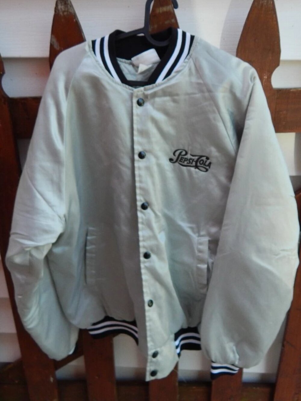 Vintage HARTWELL PEPSI UNIFORM Size Large Jacket Satin Bomber Style